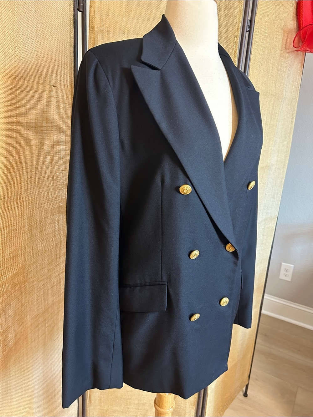 Vintage Brooks Brothers Preppy Wool double breasted blazer Navy women’s 12 - Picture 4 of 16